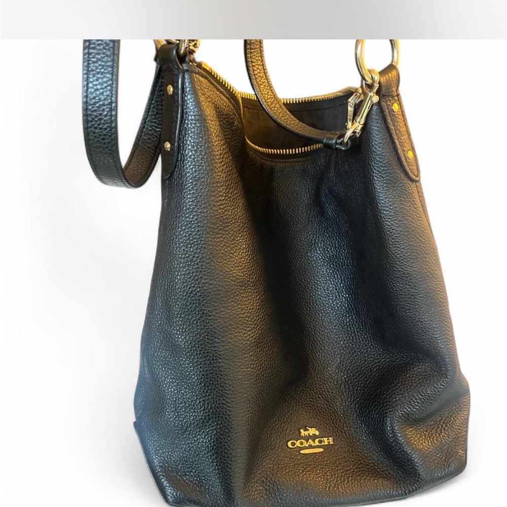 Coach Black Pebbled Leather Shoulder Bag